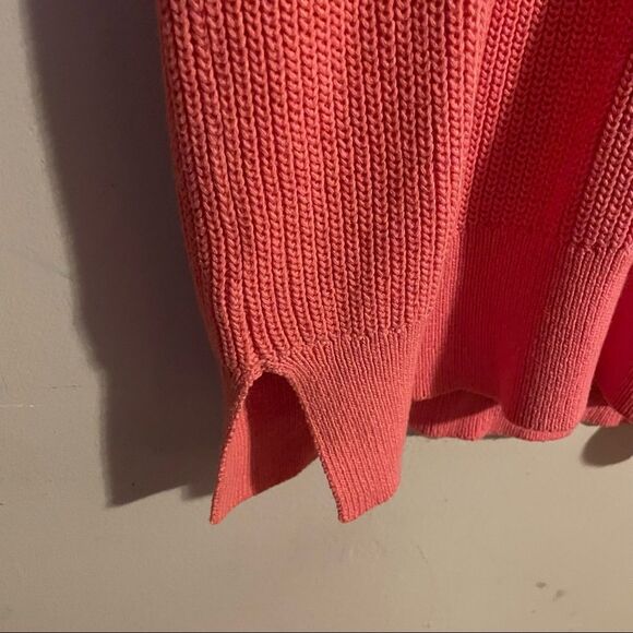 Forever 21 Plus Size Salmon Pink Distressed Short Sleeve Knit Sweater 1X - Picture 7 of 8